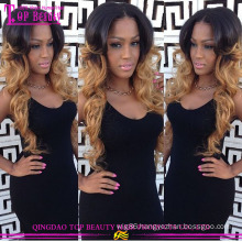 #1B/27 Ombre color 100% human hair silk top full lace wigs no shedding full thin skin cap full lace human hair wigs